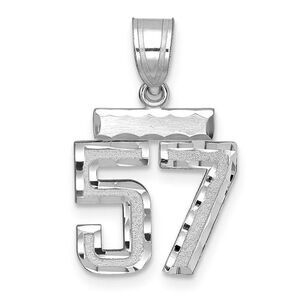 14k White Gold, Varsity Collection, Small D/C Pendant, Number 57